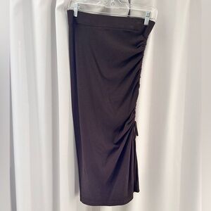 Michael Stars Ruched Midi Skirt Brown Size S